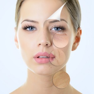 anti-aging concept, portrait of beautiful woman with problem and clean skin, aging and youth concept, beauty treatment